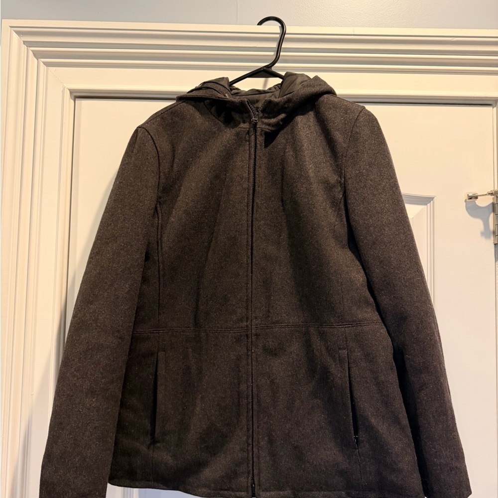 GAP Charcoal Dark Gray Quilted 80% Wool Jacket